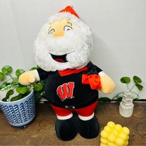 Wisconsin Badgers Christmas University of Wisconsin Stand Up Plush Santa Claus